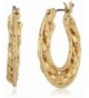 Napier Gold Tone Click Hoop Earrings