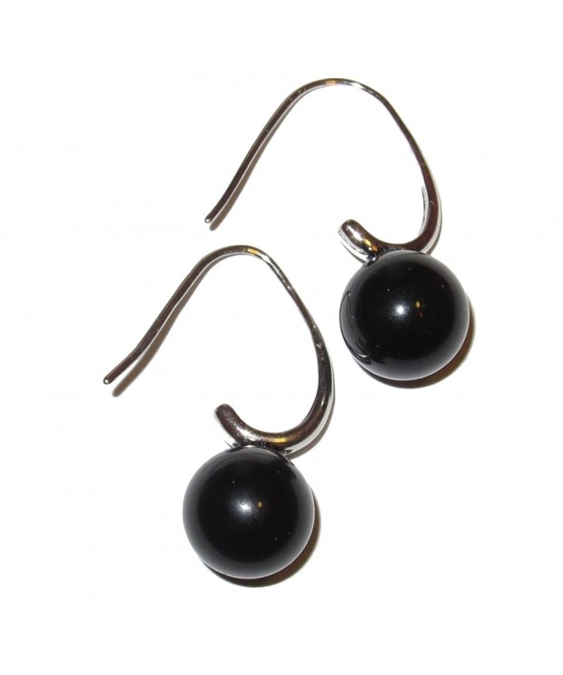 Obsidian Earrings Spheres Natural Healing