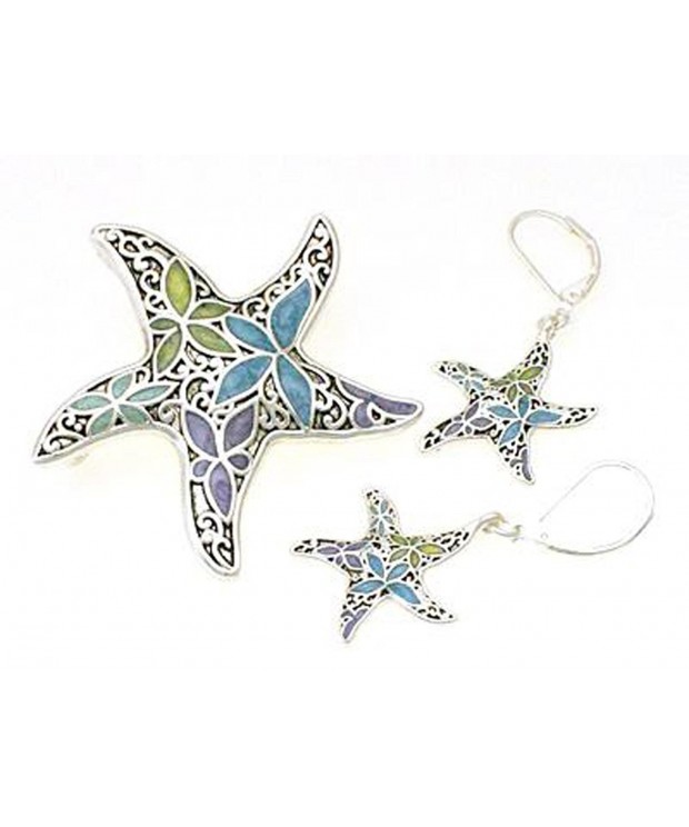 Multicolor Filigree Starfish Function Earrings