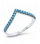 Simulated Turquoise Sterling Silver Stackable