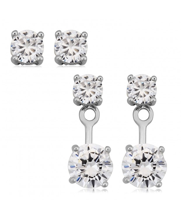 Sterling Silver Zirconia Jacket Earrings