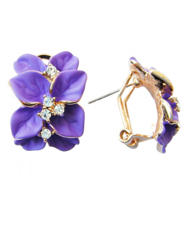 Navachi Plated Crystal Purple Earrings