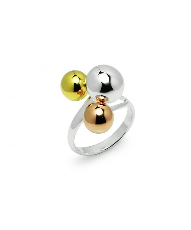 Tricolor Graduated Ball Cocktail Ring