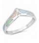 Simulated Mosaic Chevron Sterling Silver