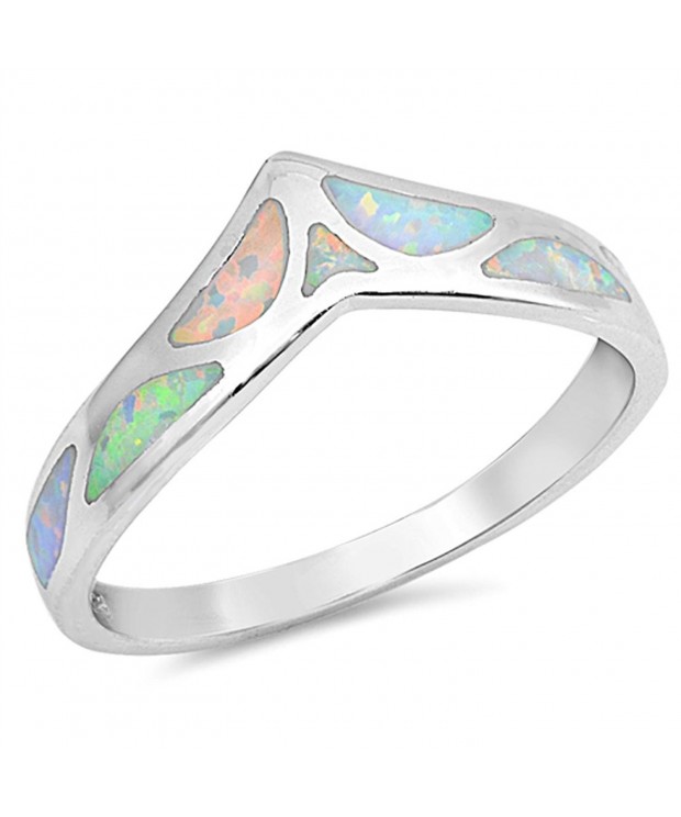 Simulated Mosaic Chevron Sterling Silver