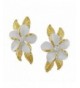 Sterling Silver Accents Plumeria Earrings