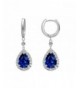 Star Simulated Sapphire Earrings Dangling