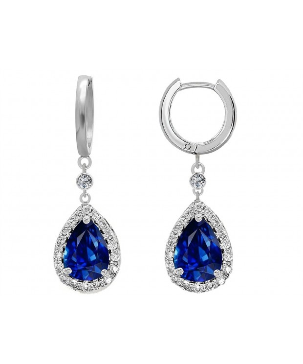 Star Simulated Sapphire Earrings Dangling