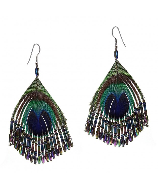 Ruffles Peacock Statement Fashion Earrings