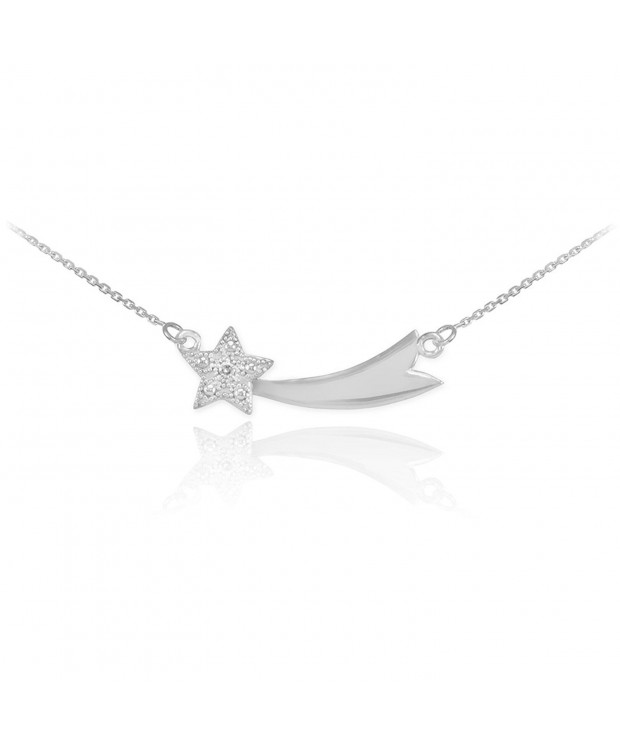 Sterling CZ Studded Shooting Pendant Necklace