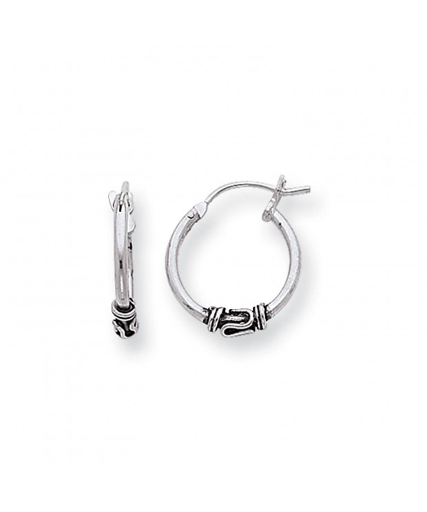 Antiqued Sterling Silver Hoop Earrings