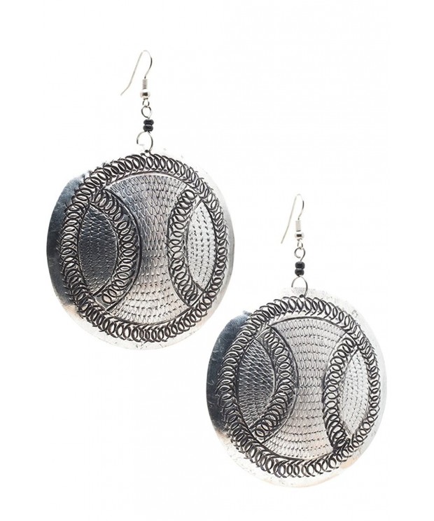 Maisha Hammered Antiqued Circle Earring