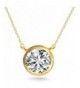 Solitaire Pendant Necklace Sterling Millimeters