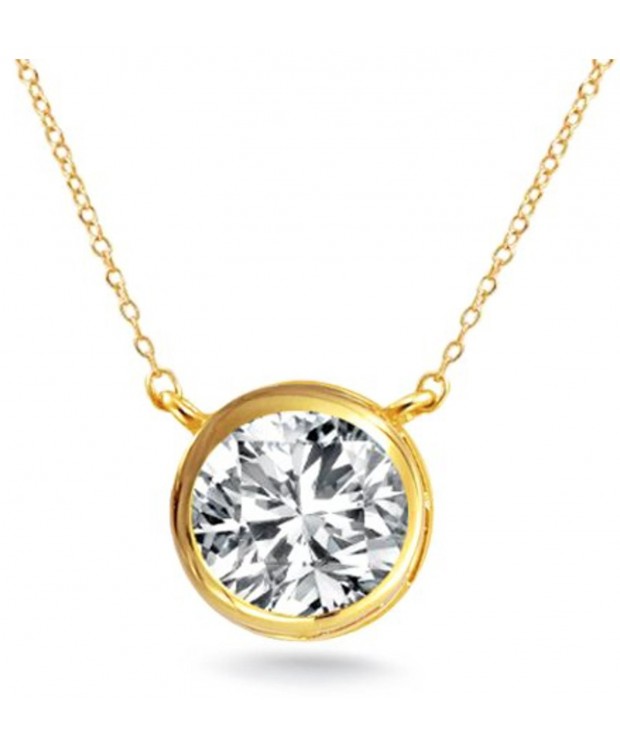 Solitaire Pendant Necklace Sterling Millimeters