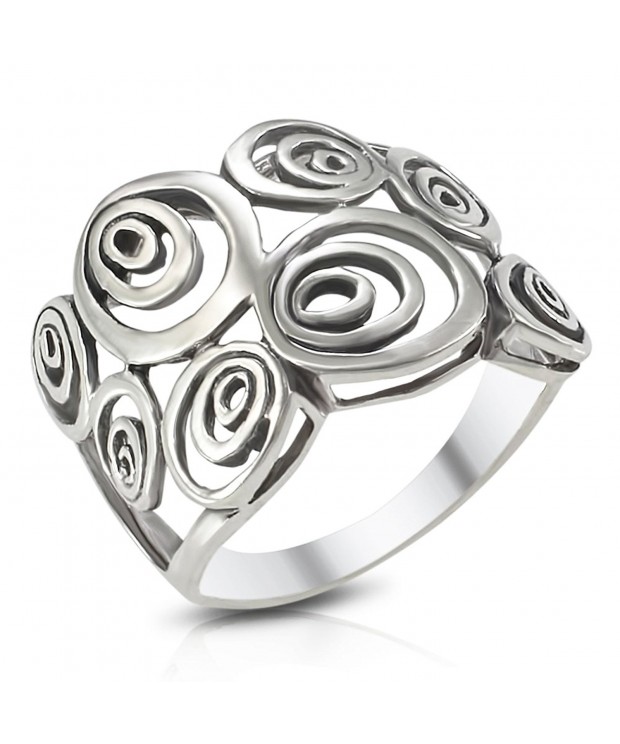 Sterling Silver Geometric Spiral Swirl