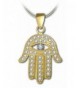 Plated Hamsa pendant Pendant Zirconia