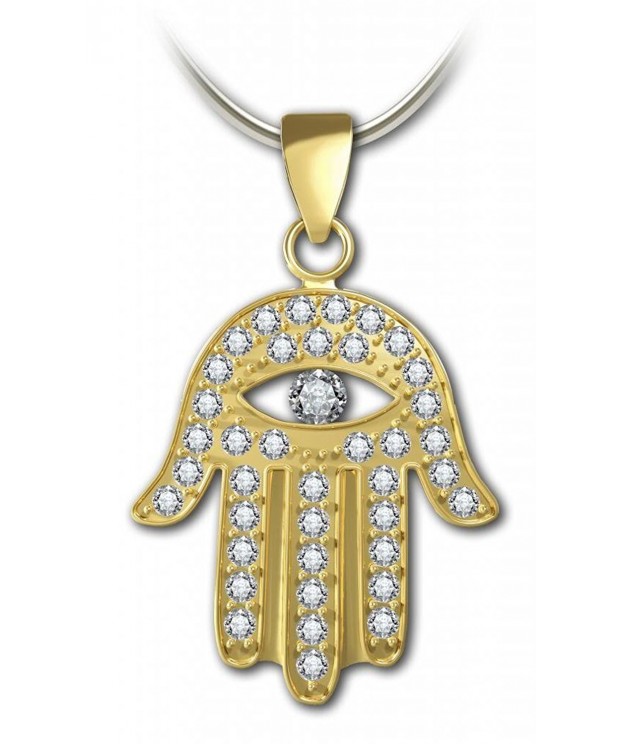 Plated Hamsa pendant Pendant Zirconia