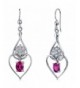 Created Dangle Earrings Sterling Rhodium