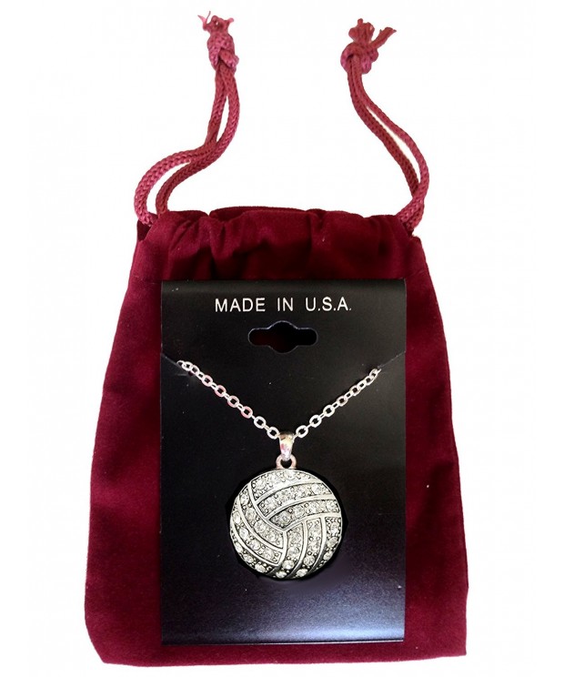 MadSportsStuff Volleyball Crystal Necklace