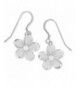Sterling Silver Plumeria Dangle Earrings