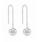 Sterling Silver Flower Threader Earrings