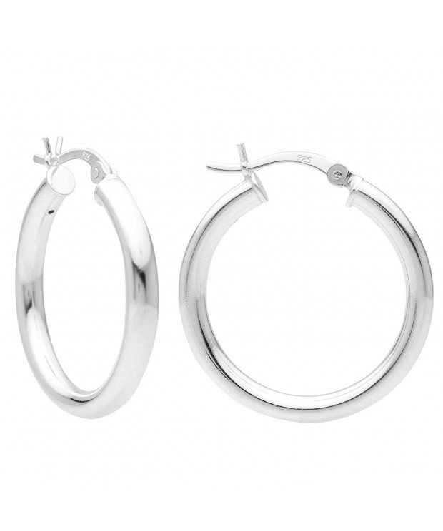 Sterling Silver Hoop Earrings Click Top