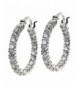 Rhodium Sterling Silver Crystal Earring