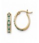 Silver Gold plated Diamond Emerald Earrings Wt 0 02ct