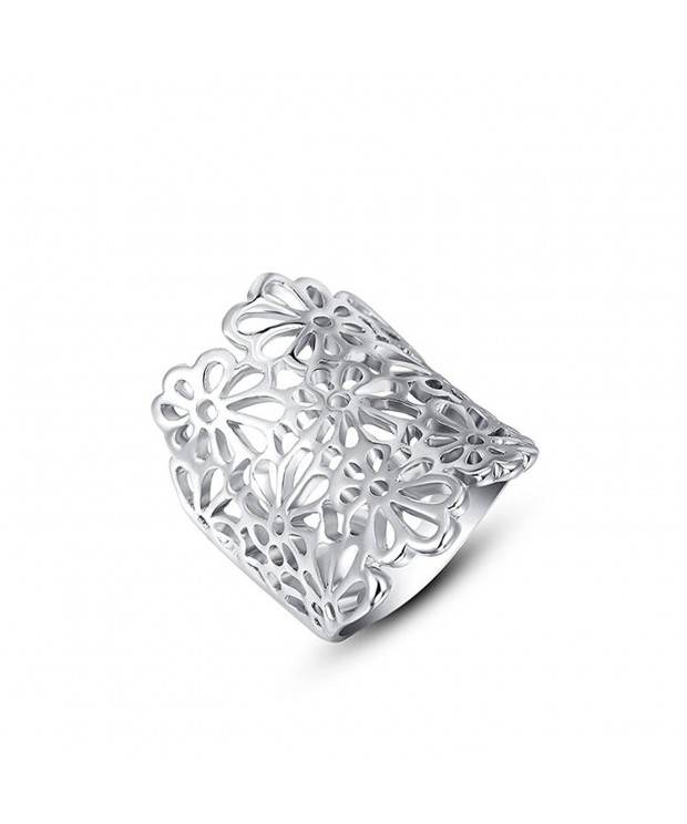 Suyi Engagement White gold Plated Flowers