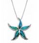 Sterling Starfish Necklace Pendant Simulated