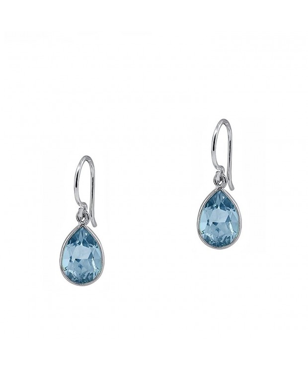 Pear Shaped Topaz Earrings Sterling Silver