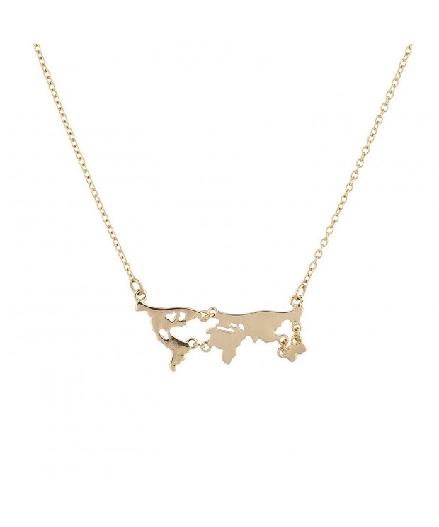 Lux Accessories Continent Novelty Necklace