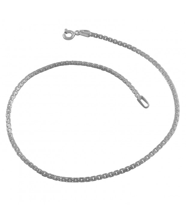 Sterling Silver 1 8 mm Diamond cut Anklet