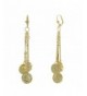 Yellow Plated Dangle Leverback Earrings