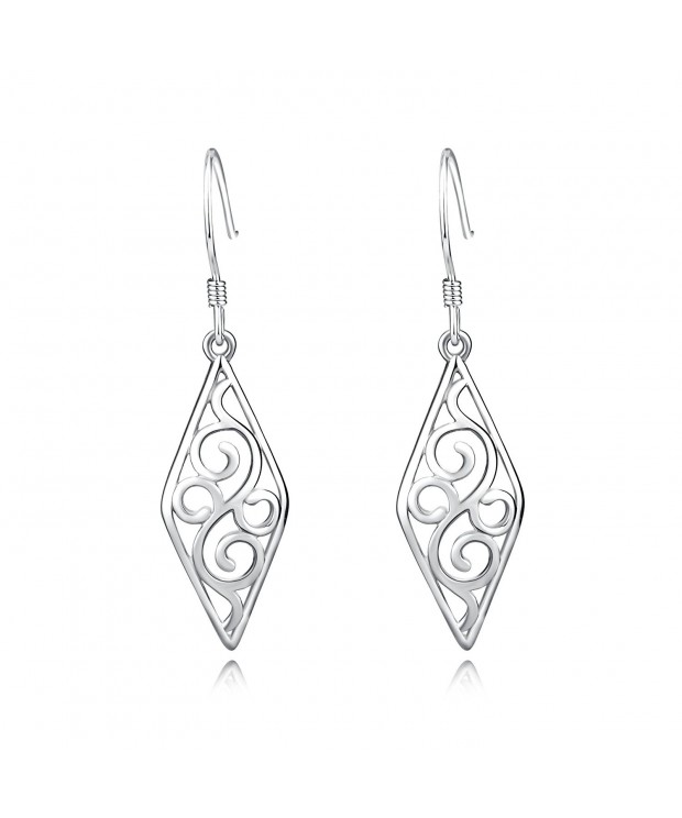 Filigree Earrings Jewelry Sterling Diamond