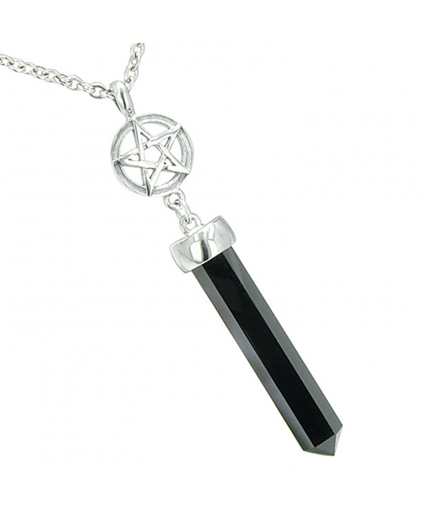 Pentacle Crystal Simulated Pendant Necklace