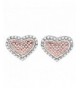 Heart Diamond Earrings Sterling Silver