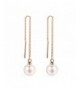 Threader Earrings Piercing Hypoallergenic gold white