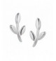 S Leaf Earrings Olive Sterling Silver