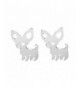 Cute chihuahua stud earrings silver