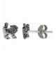 Tiny Sterling Silver Lion Earrings