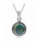 Abalone Sterling Solitaire Pendant Necklace