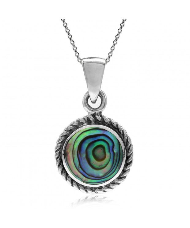 Abalone Sterling Solitaire Pendant Necklace