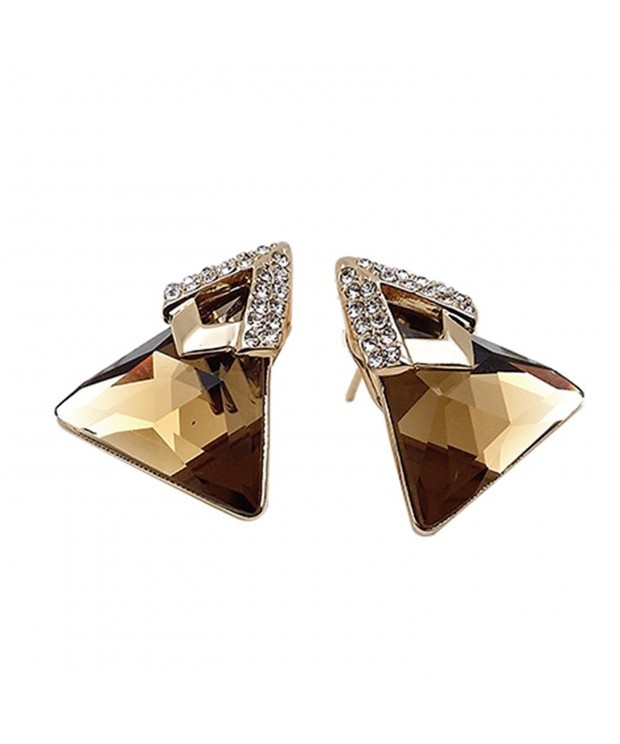 Triangle Swarovski Elements Crystal Earrings