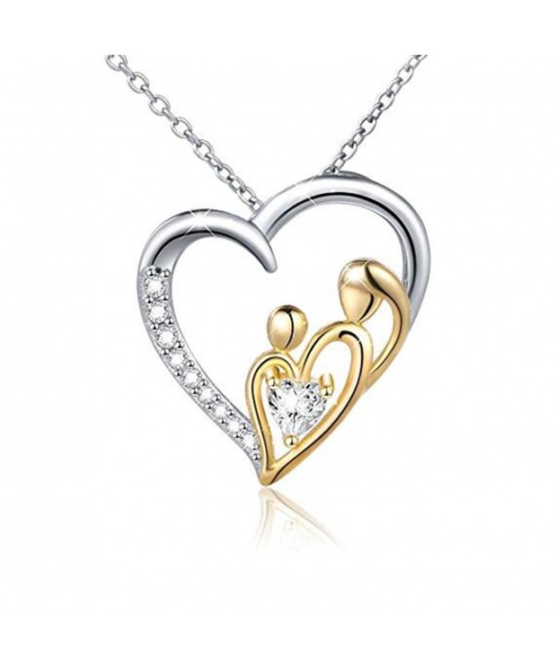 Mothers Sterling Daughter Necklace Zirconia