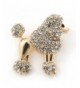 Small Plated Crystal Poodle Brooch