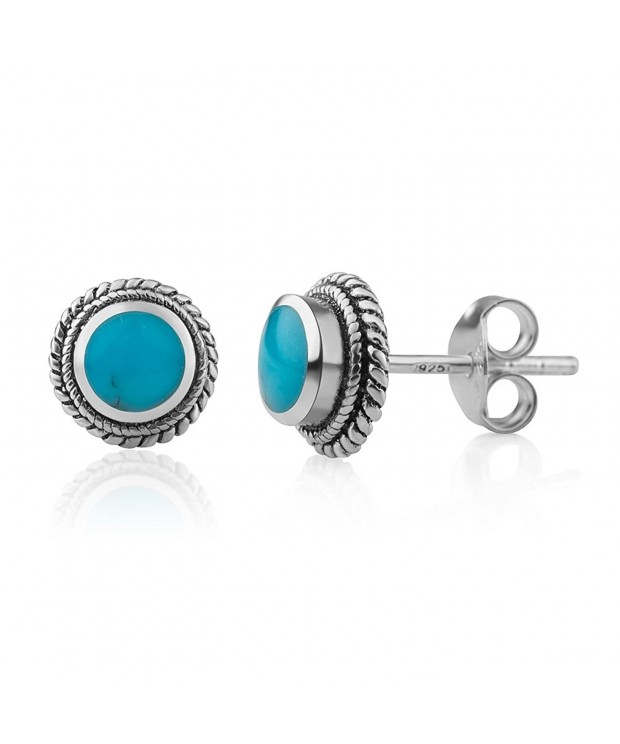 Sterling Silver Simulated Turquoise Earrings