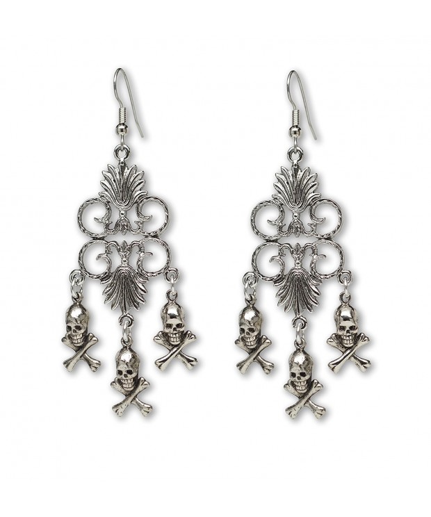 Crossbones Medieval Renaissance Chandelier Earrings