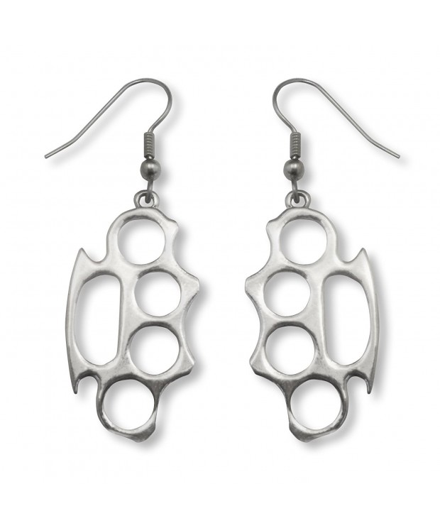 Knuckles Polished Silver Finish Earrings