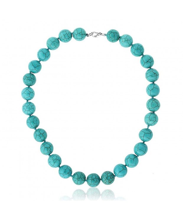 Simulated Turquoise Howlite Necklace Lobster